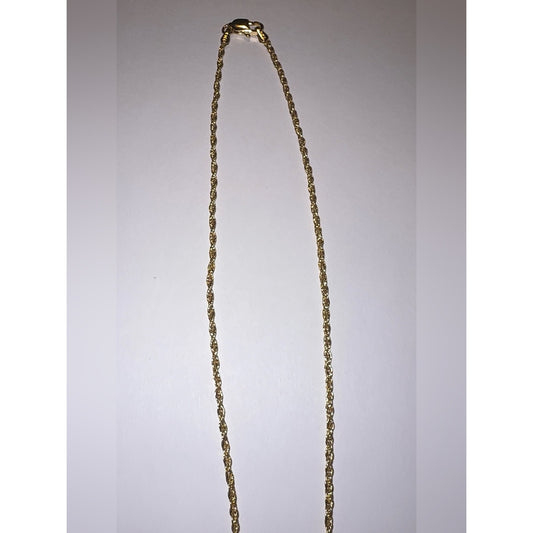 Italian 925 Sterling Silver 2mm Rope Chain 18” Gold Plated