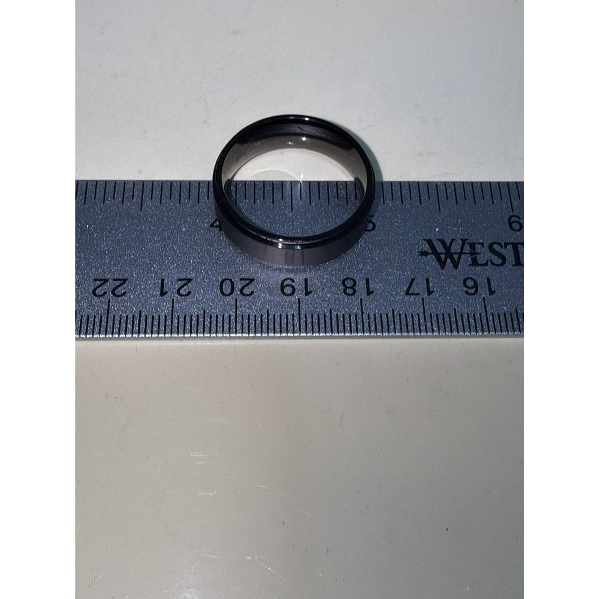 8mm Black Titanium Ring-Gold Plated Inner Band Classic Beveled Edge Wedding Ring