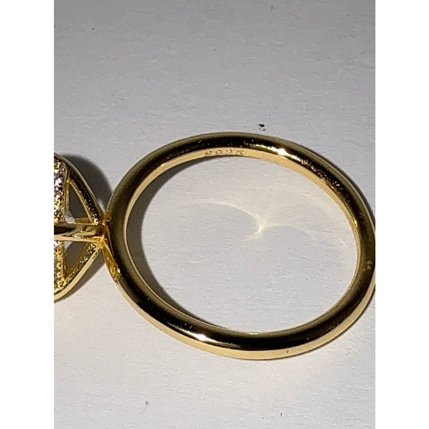 3.5 CT Oval Cubic Zirconia Engagement Ring Gold Over S925 Silver Size 6