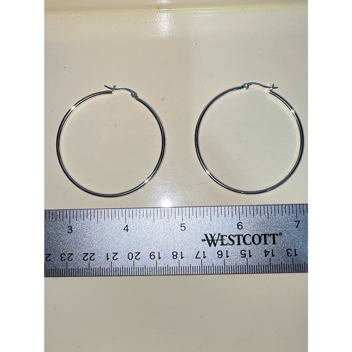 925 Sterling Silver Hoop Earrings 2"