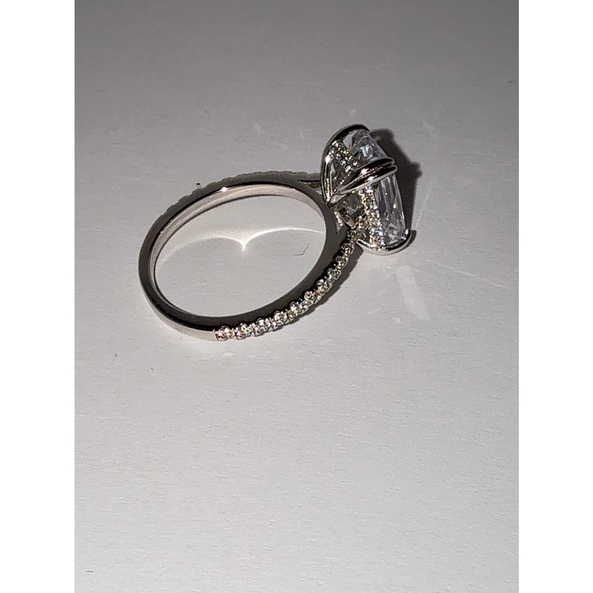 925 Sterling Silver 4.5CT Radiant Cut Cubic Zirconia Ring Sz 7.5