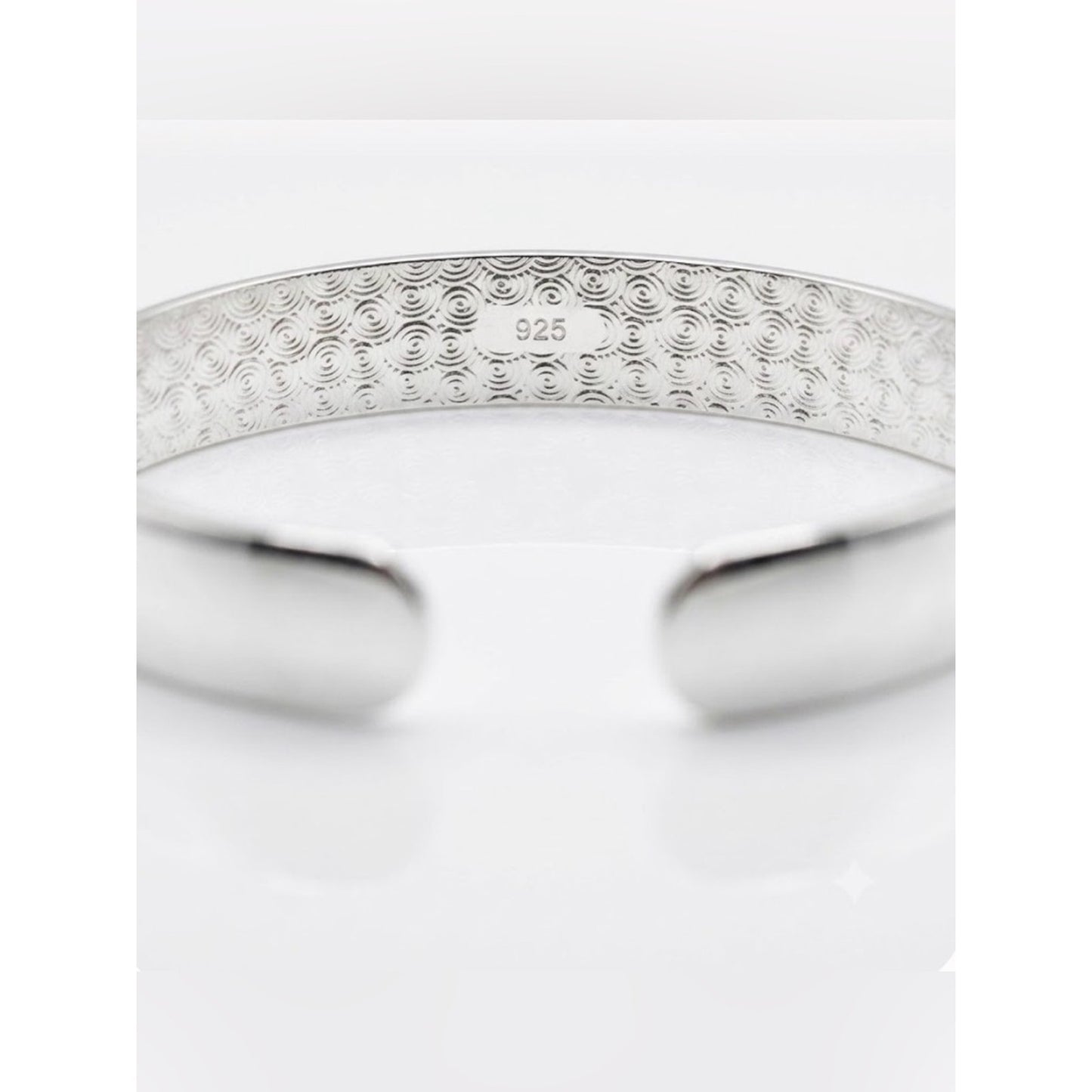925 Sterling Silver Plated Engraved Open Cuff Bracelet