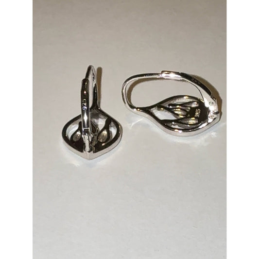 925 Sterling Silver Bowling Pin and Ball Earrings Huggies with Zirconia