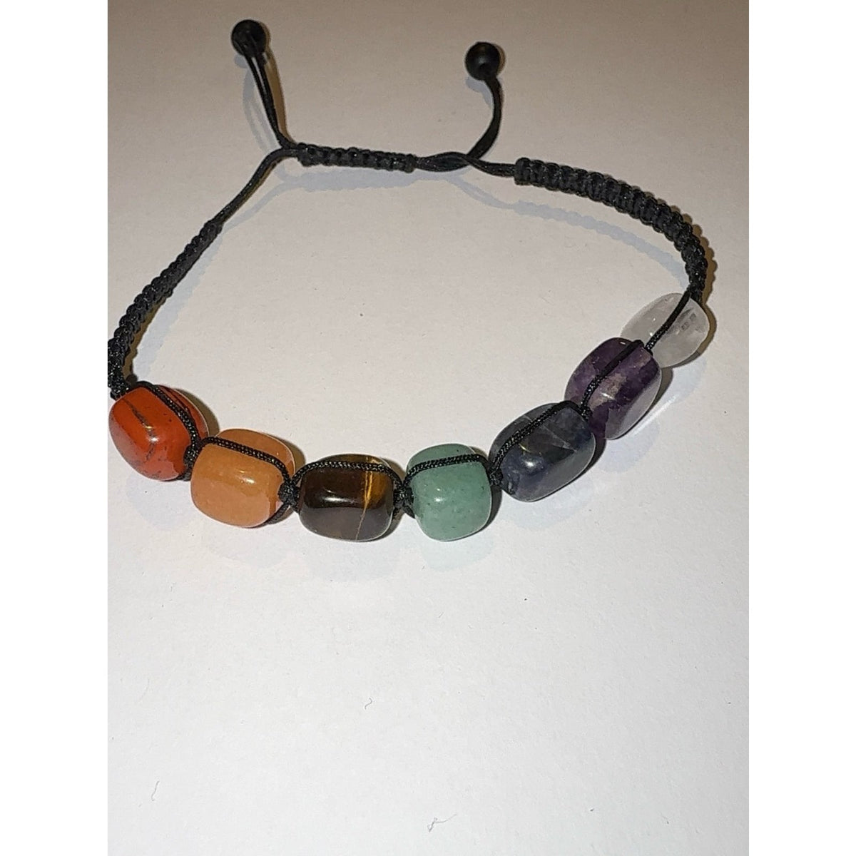 7 Chakra Natural Crystal Healing Stone Cord Bracelet