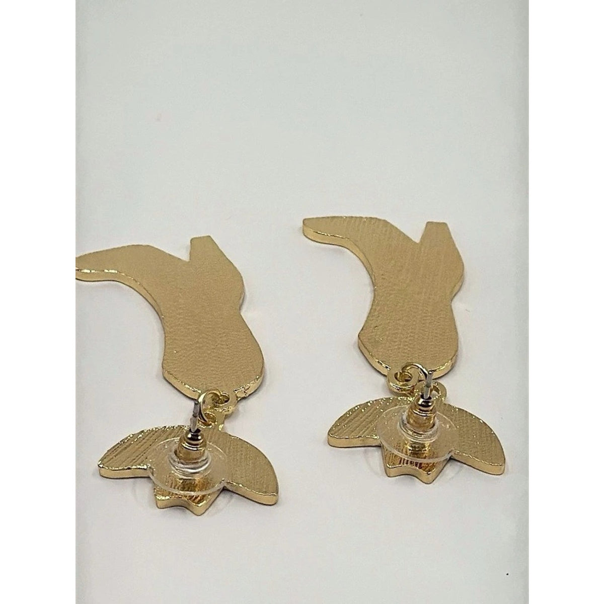 Western Turquoise Cowgirl Hat & Boot Dangle Earrings Gold Tone