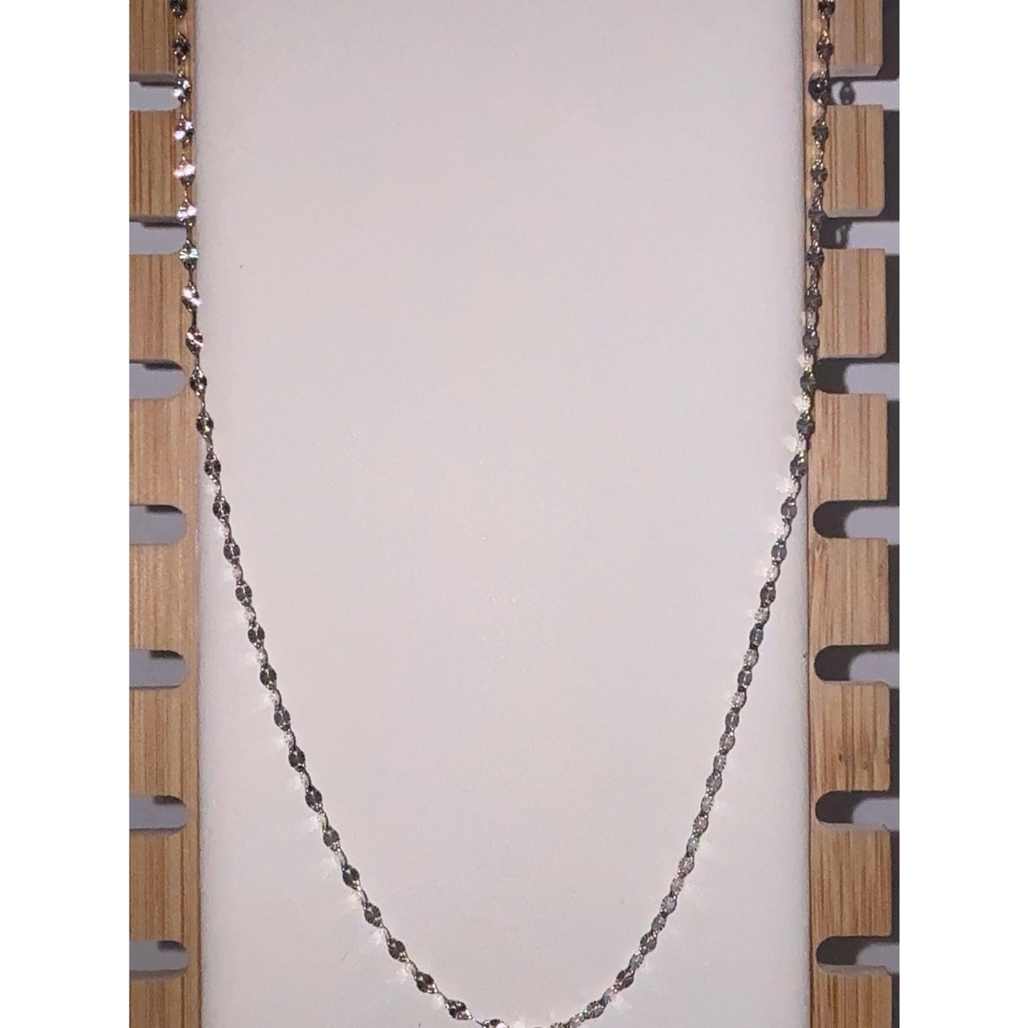 925 Sterling Silver Diamond Cut Sparkle Chain Necklace 16"