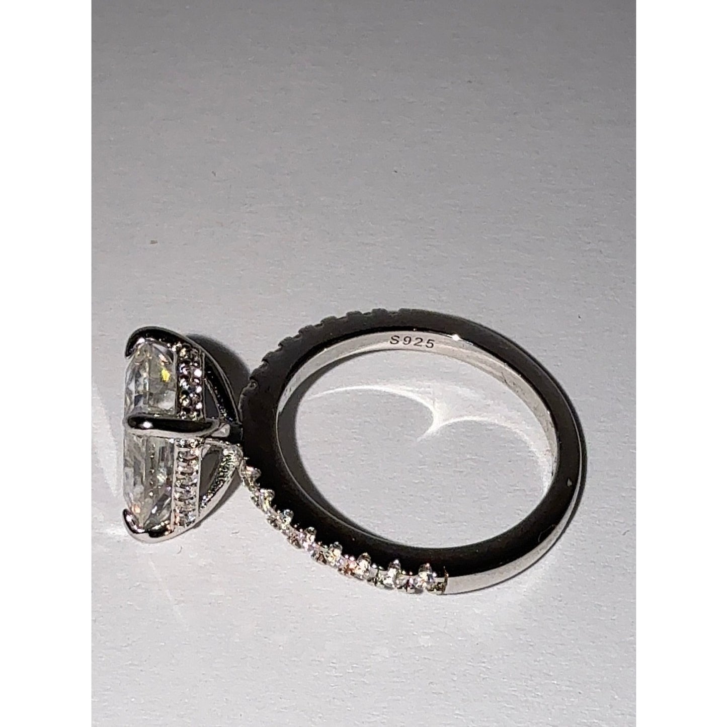 3.5 CT Radiant Cut Moissanite Engagement Ring S925 Sterling Silver 5