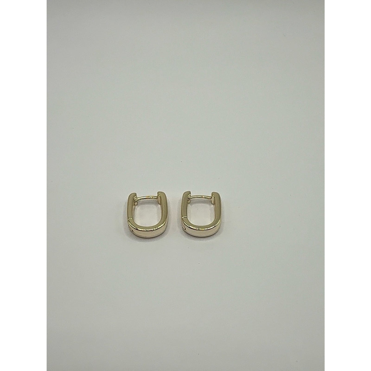 925 Sterling Silver Gold Plated Geometric Square Huggie Hoop Earrings