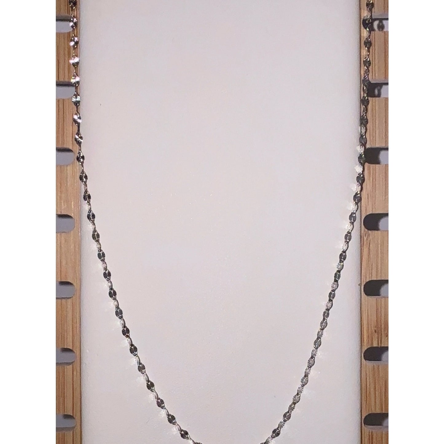 925 Sterling Silver Diamond Cut Sparkle Chain Necklace 16"