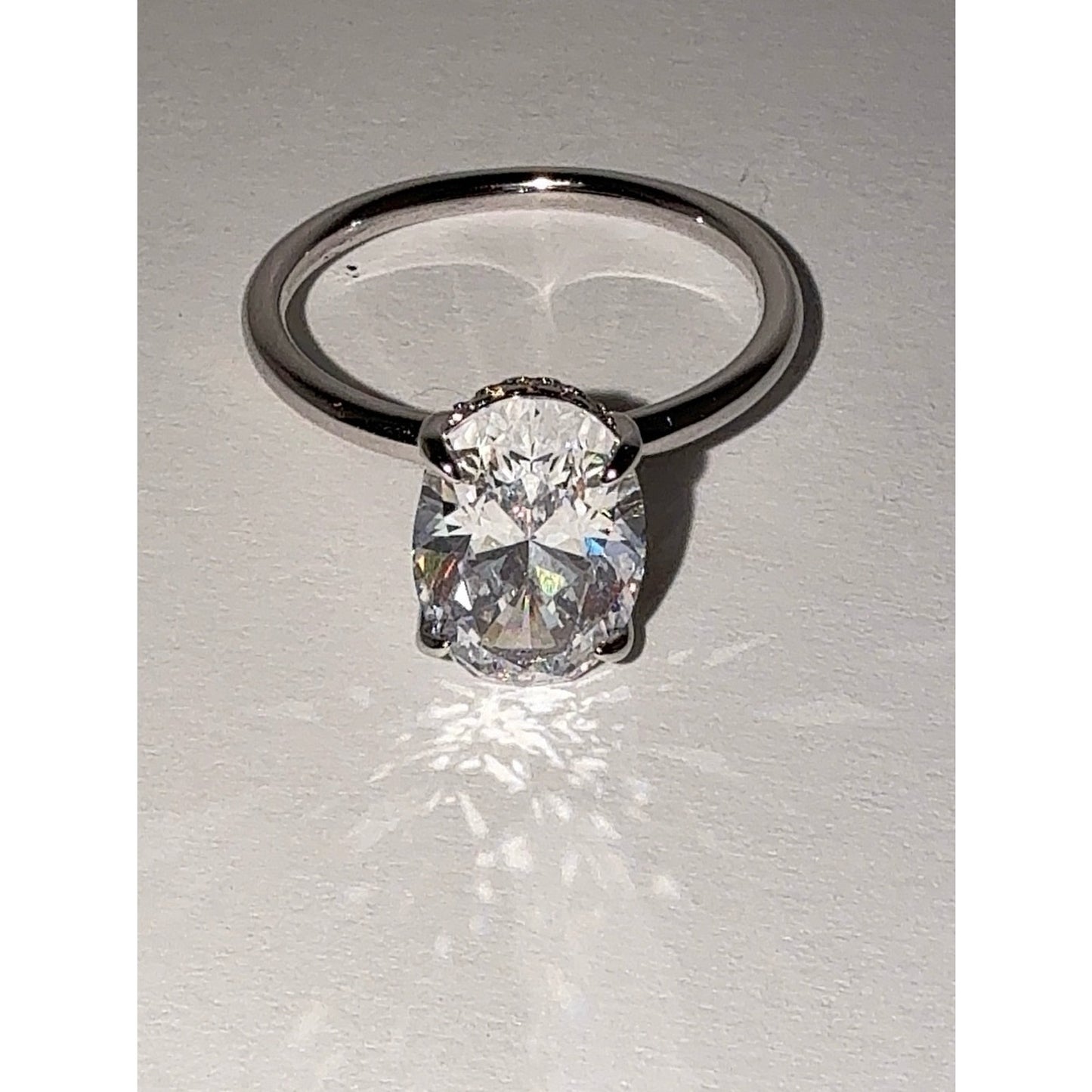 3.5 CT Radiant Cut CZ Engagement Ring S925 Silver Sz 8