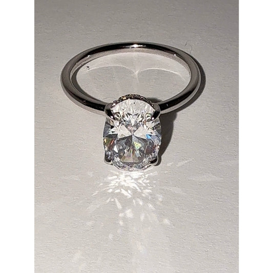 3.5 CT Radiant Cut CZ Engagement Ring S925 Silver Sz 8