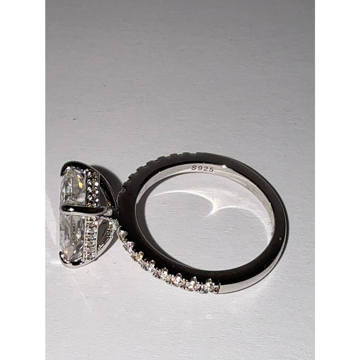 3.5 CT Radiant Cut Moissanite Engagement Ring S925 Sterling Silver 5