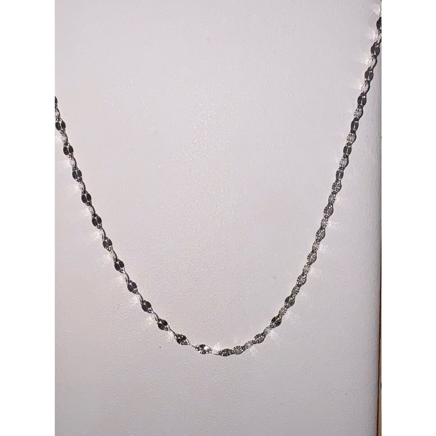 925 Sterling Silver Diamond Cut Sparkle Chain Necklace 16"