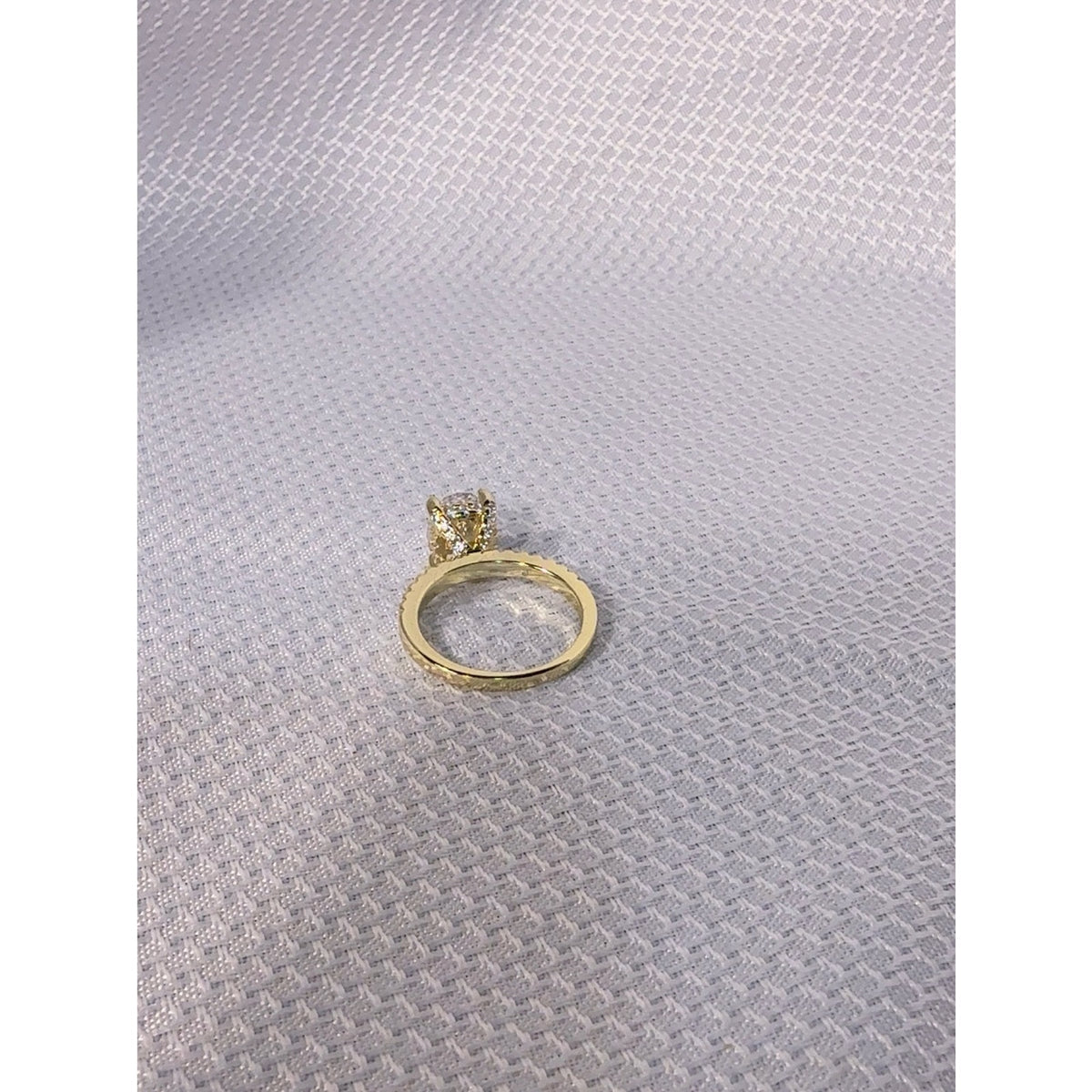 925 Sterling Silver 14Gold Plated Solitaire Halo Engagement CZ Ring -Jewelry-7