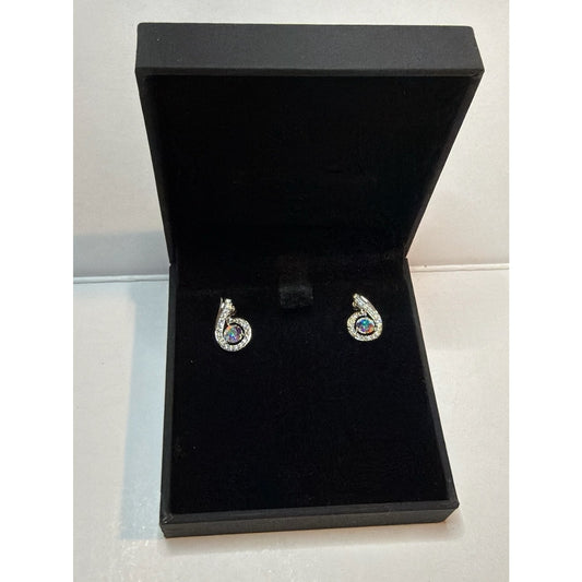 Kate Lynn "Rise From The Ashes" Phoenix 925 Sterling Silver Stud Earrings Crystal