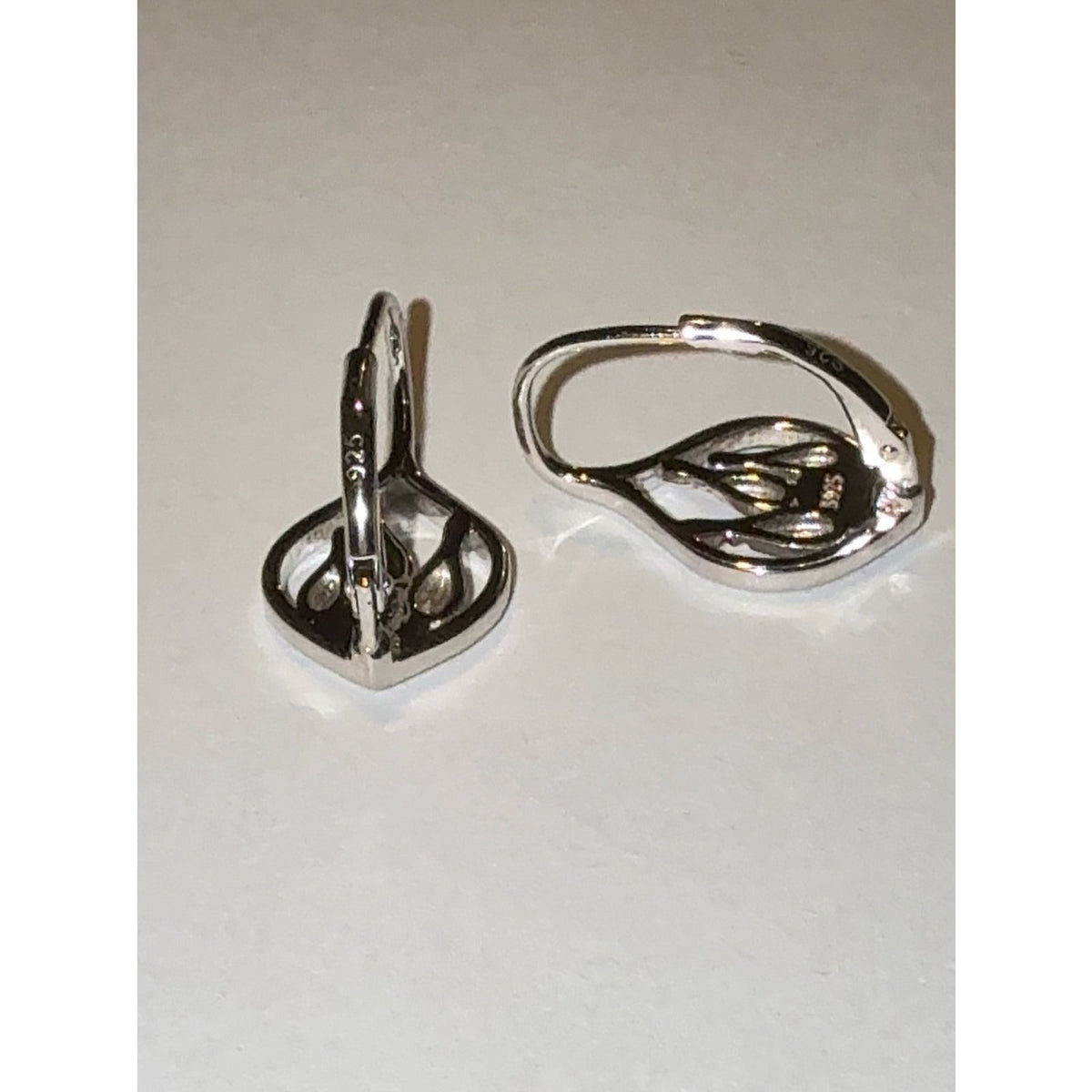 925 Sterling Silver Bowling Pin and Ball Earrings Huggies with Zirconia