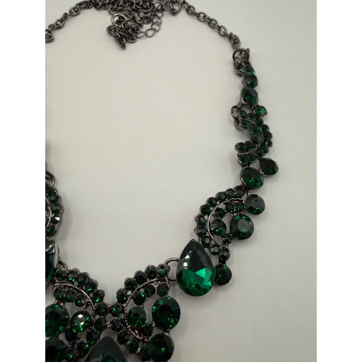 Emerald Green Rhinestone Crystal Jewelry Set