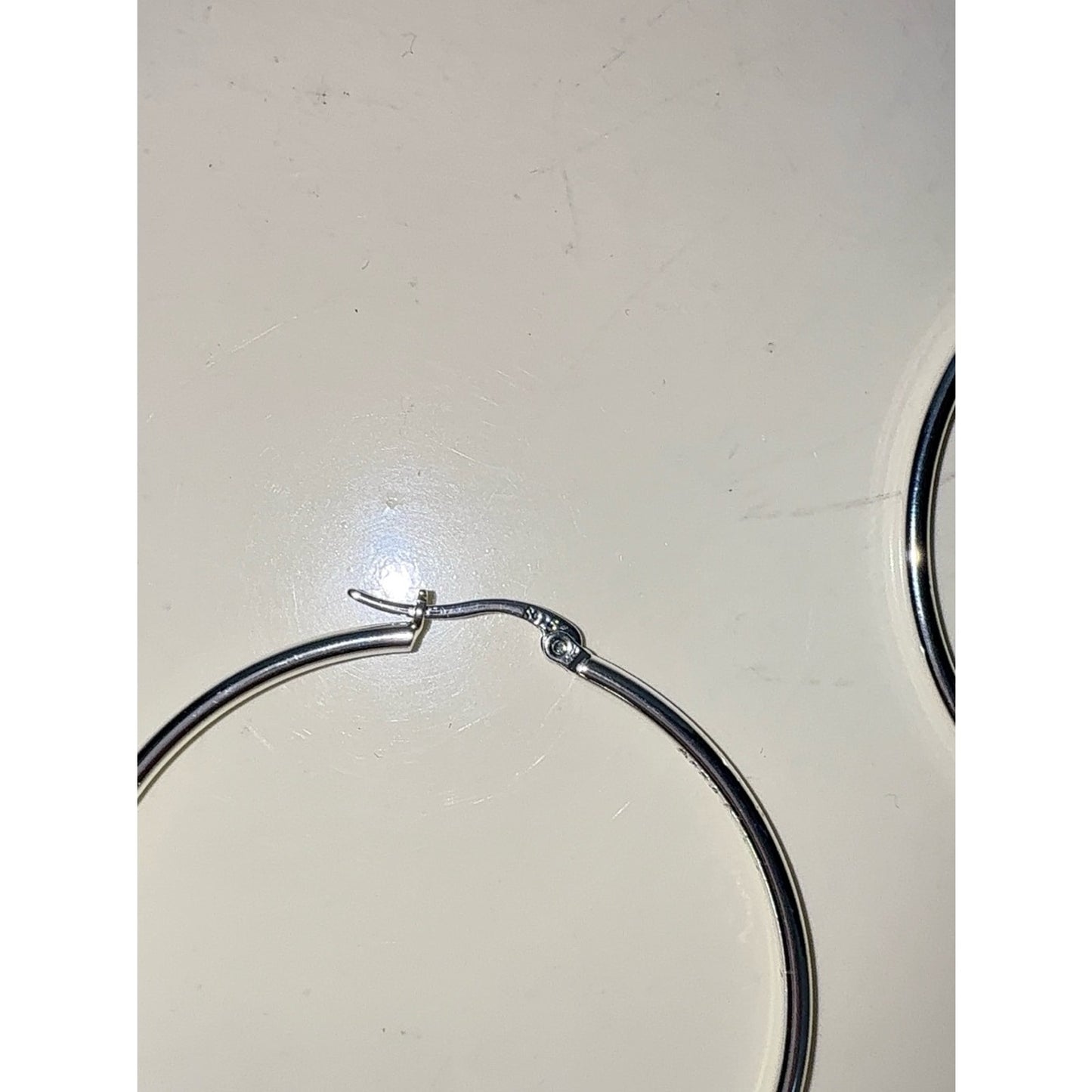 925 Sterling Silver Hoop Earrings 2"
