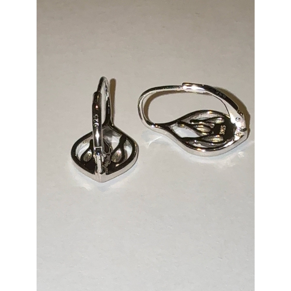 925 Sterling Silver Bowling Pin and Ball Earrings Huggies with Zirconia