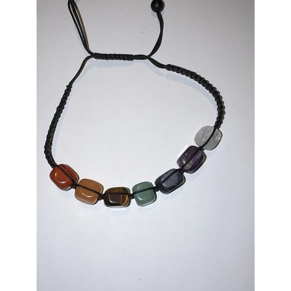7 Chakra Natural Crystal Healing Stone Cord Bracelet