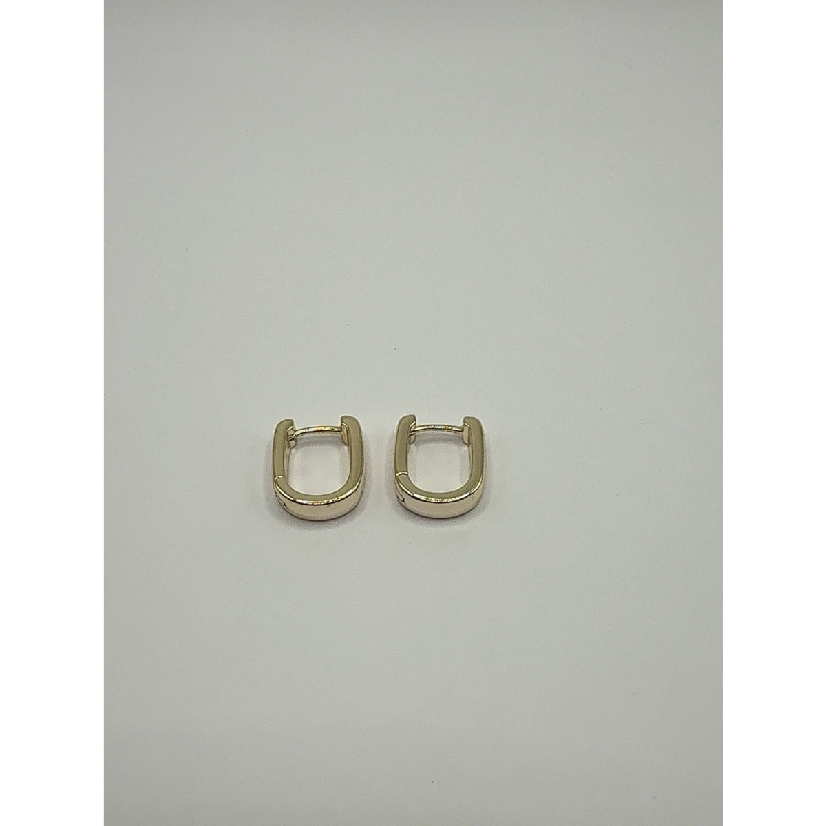 925 Sterling Silver Gold Plated Geometric Square Huggie Hoop Earrings