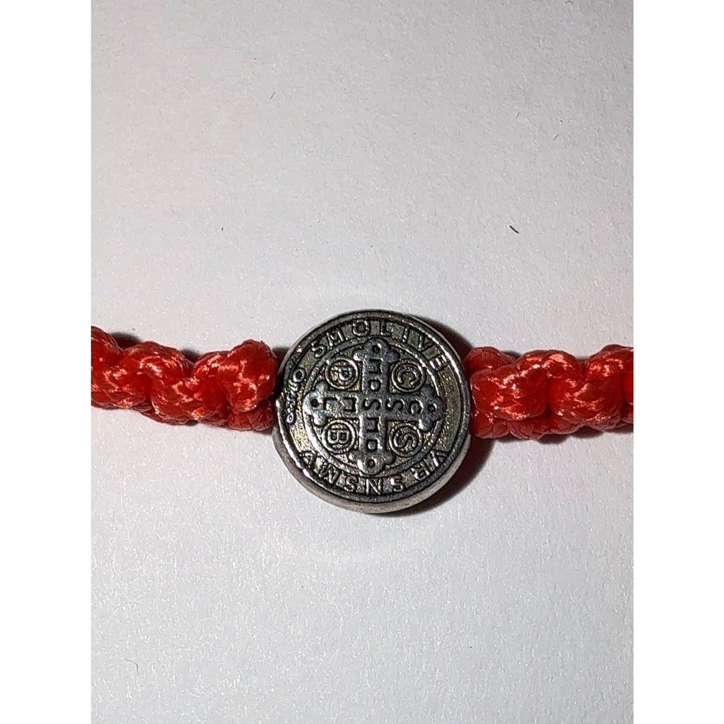 Red St. Benedict Medal Adjustable Bracelet