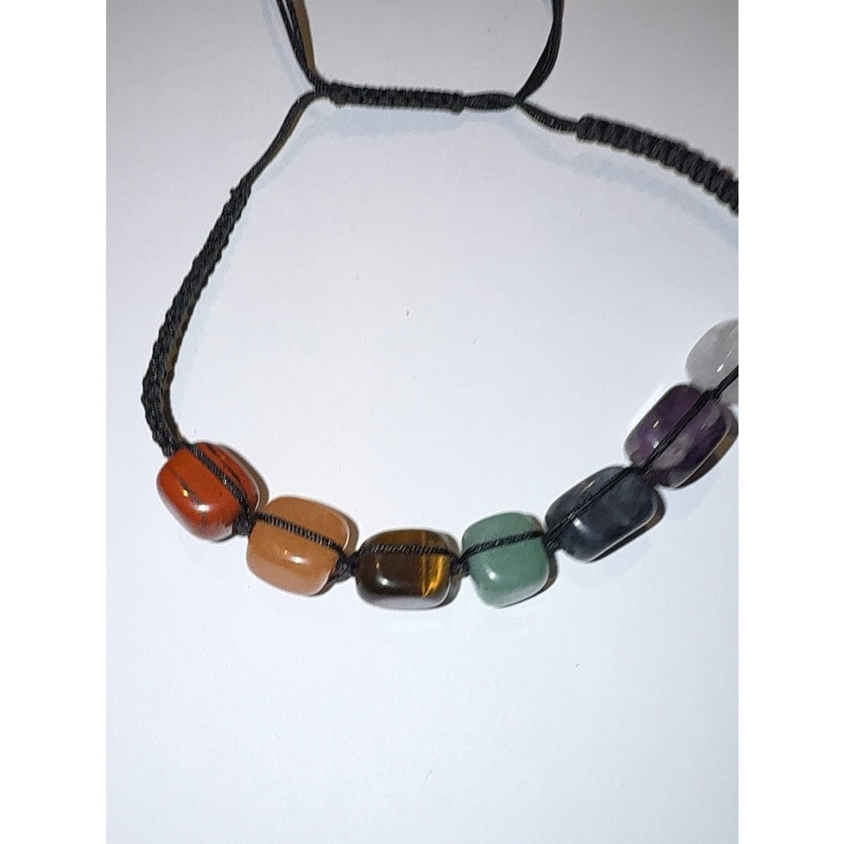 7 Chakra Natural Crystal Healing Stone Cord Bracelet