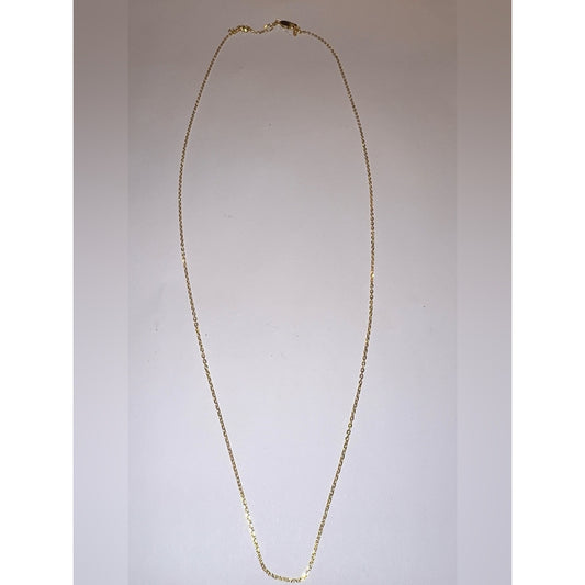 Italy Gold Over Sterling Silver 925 Cable Chain Necklace 24" 1.2mm