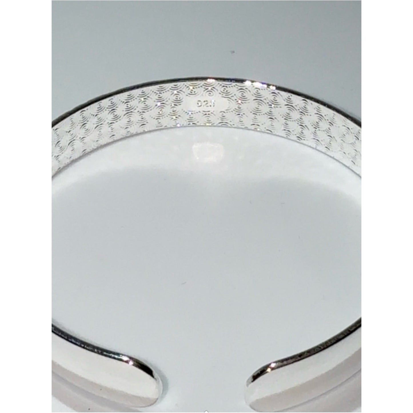 925 Sterling Silver Plated Engraved Open Cuff Bracelet