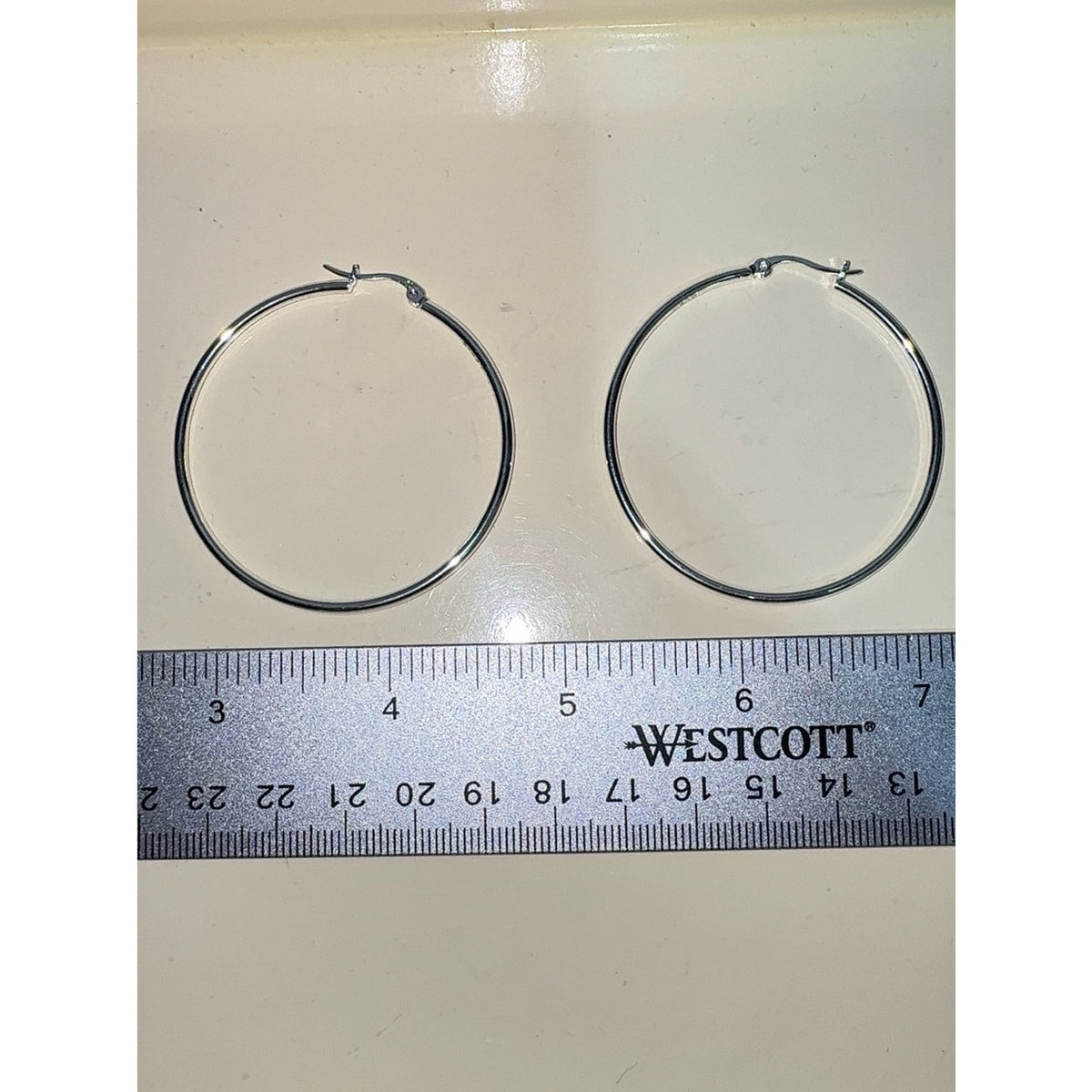 925 Sterling Silver Hoop Earrings 2"