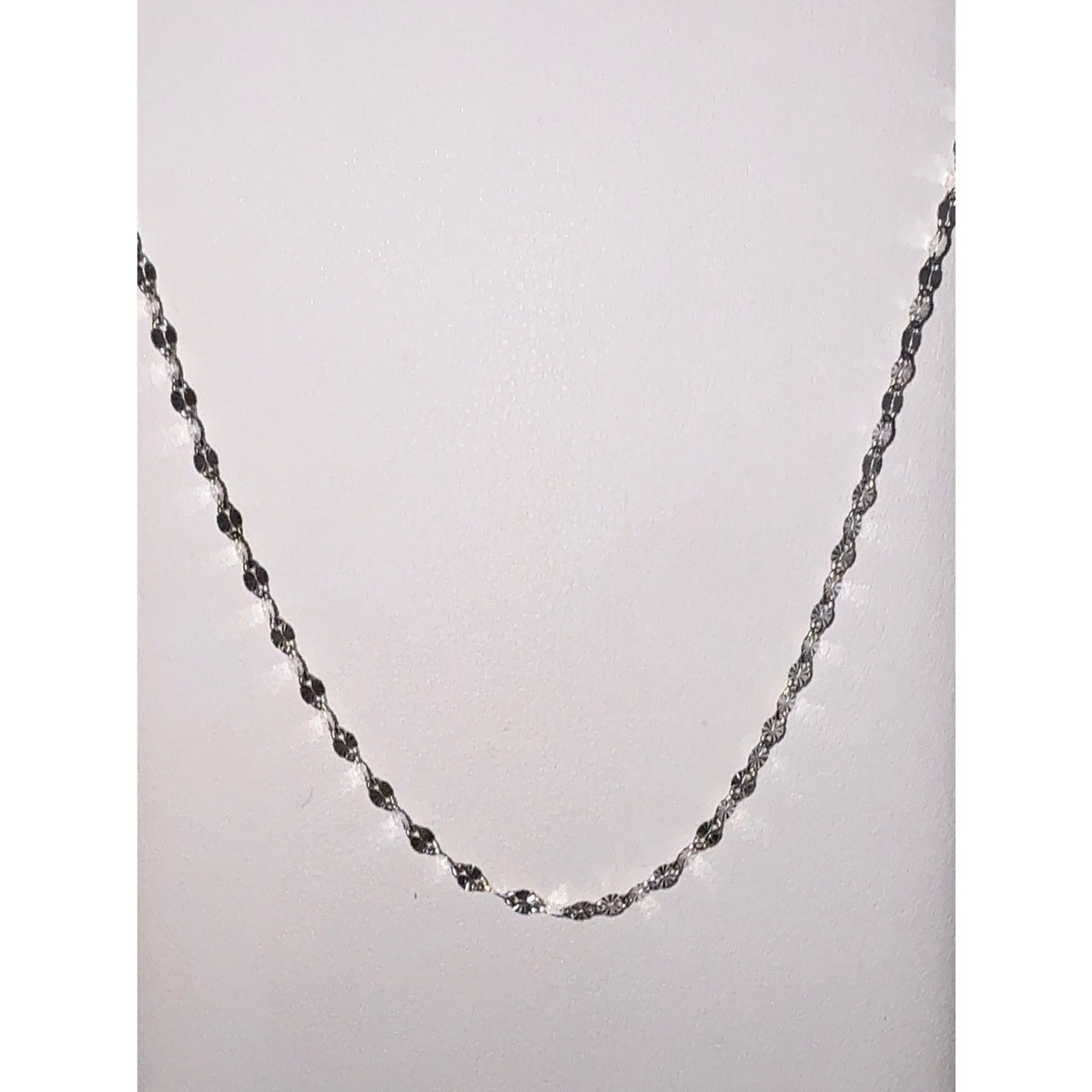 925 Sterling Silver Diamond Cut Sparkle Chain Necklace 16"