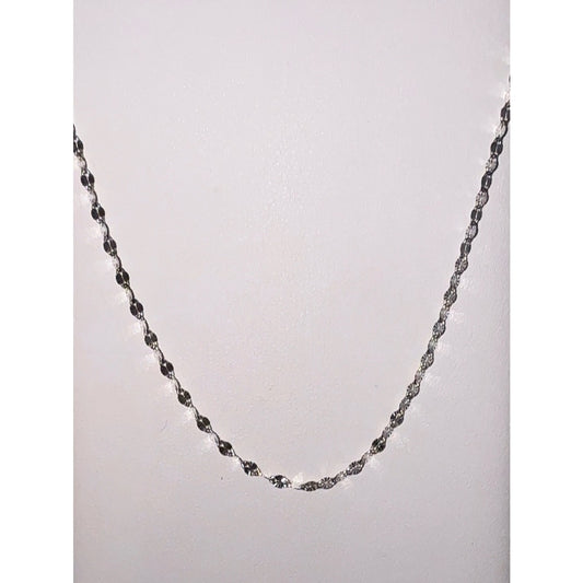 925 Sterling Silver Diamond Cut Sparkle Chain Necklace 16"