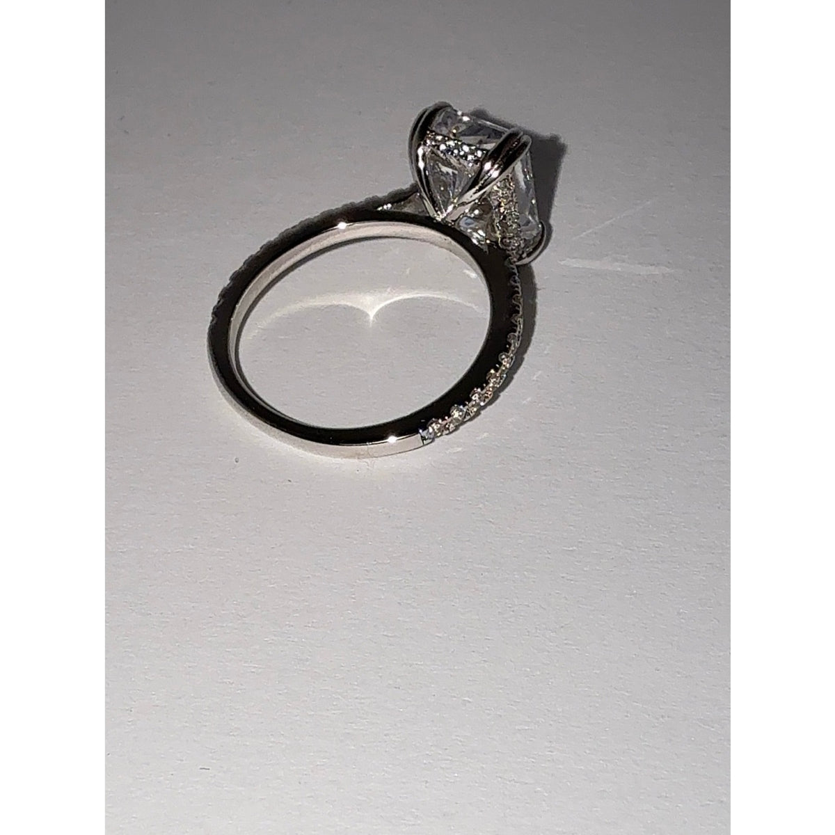 925 Sterling Silver 4.5CT Radiant Cut Cubic Zirconia Ring Sz 7.5