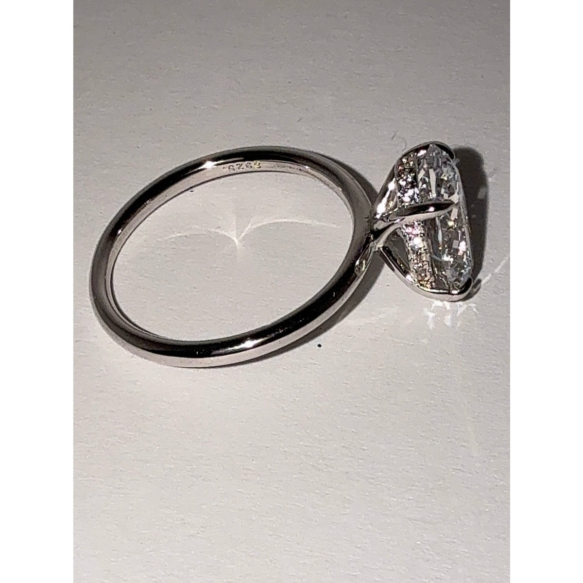 3.5 CT Radiant Cut CZ Engagement Ring S925 Silver Sz 8