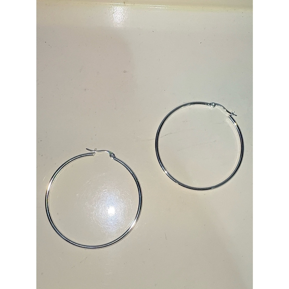 925 Sterling Silver Hoop Earrings 2"