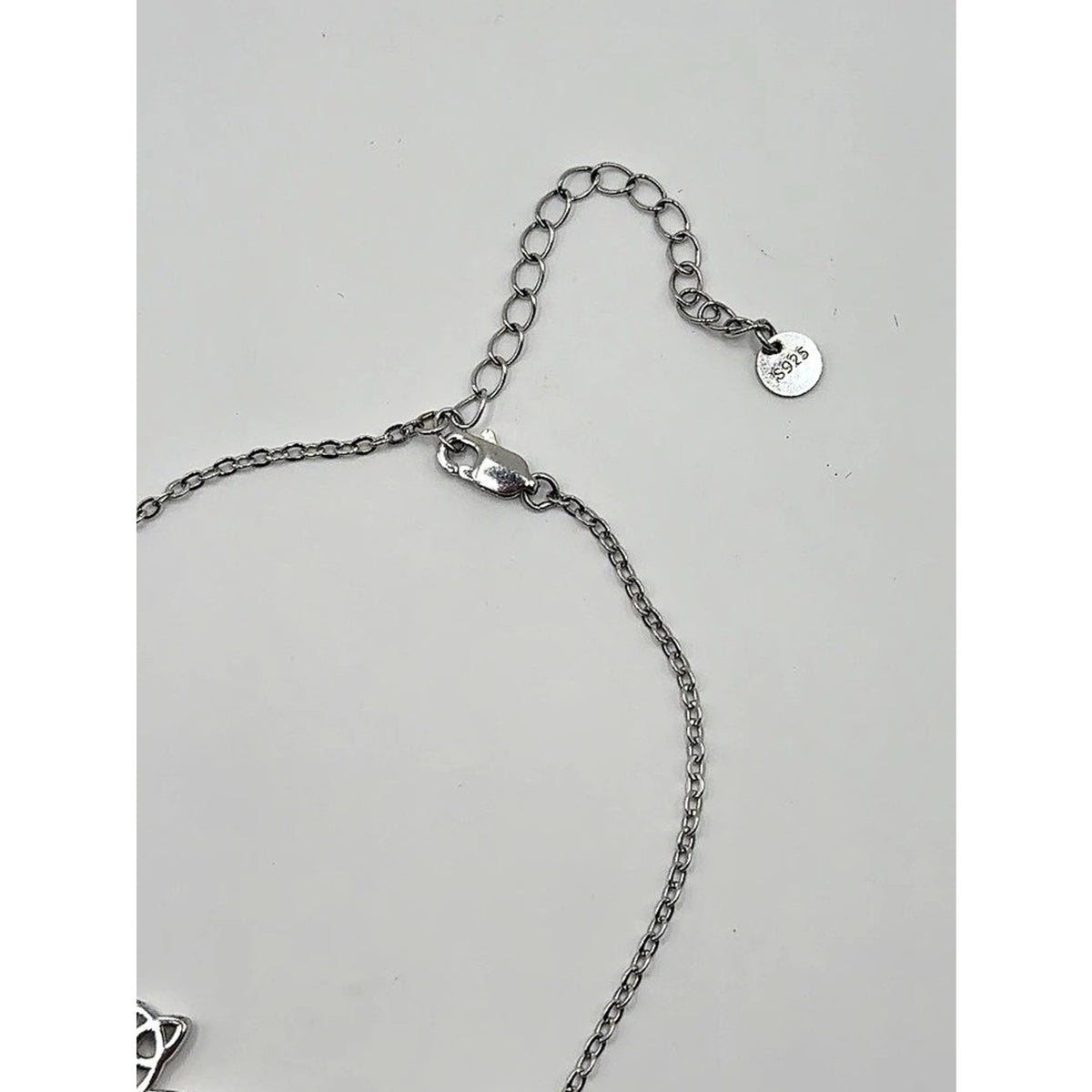 925 Sterling Silver Celtic Cross Bracelet Cz Accents