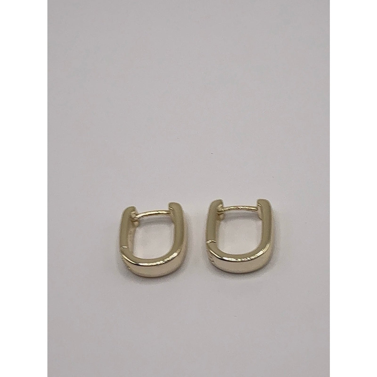 925 Sterling Silver Gold Plated Geometric Square Huggie Hoop Earrings