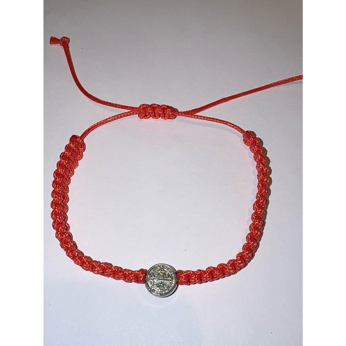 Red St. Benedict Medal Adjustable Bracelet