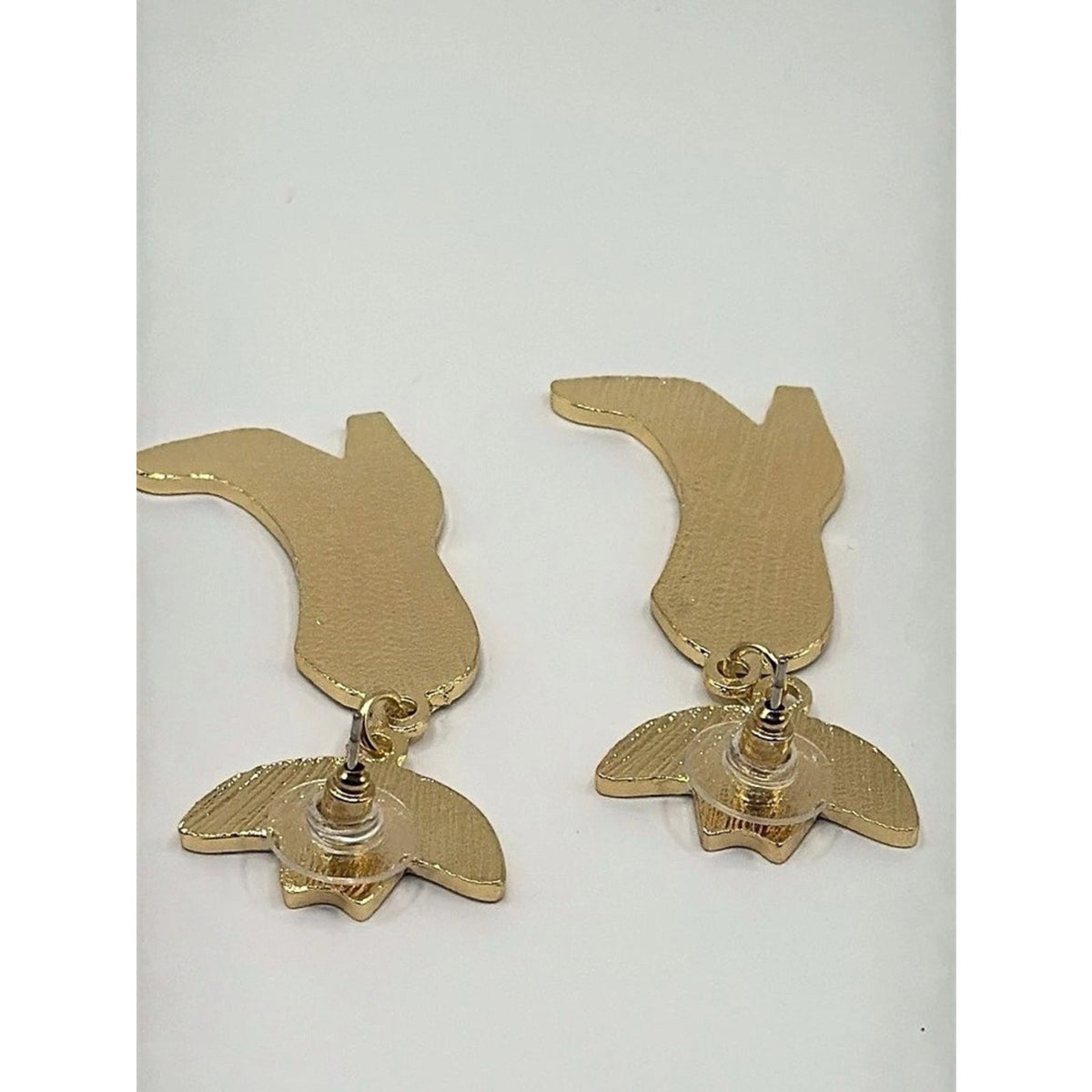 Western Turquoise Cowgirl Hat & Boot Dangle Earrings Gold Tone