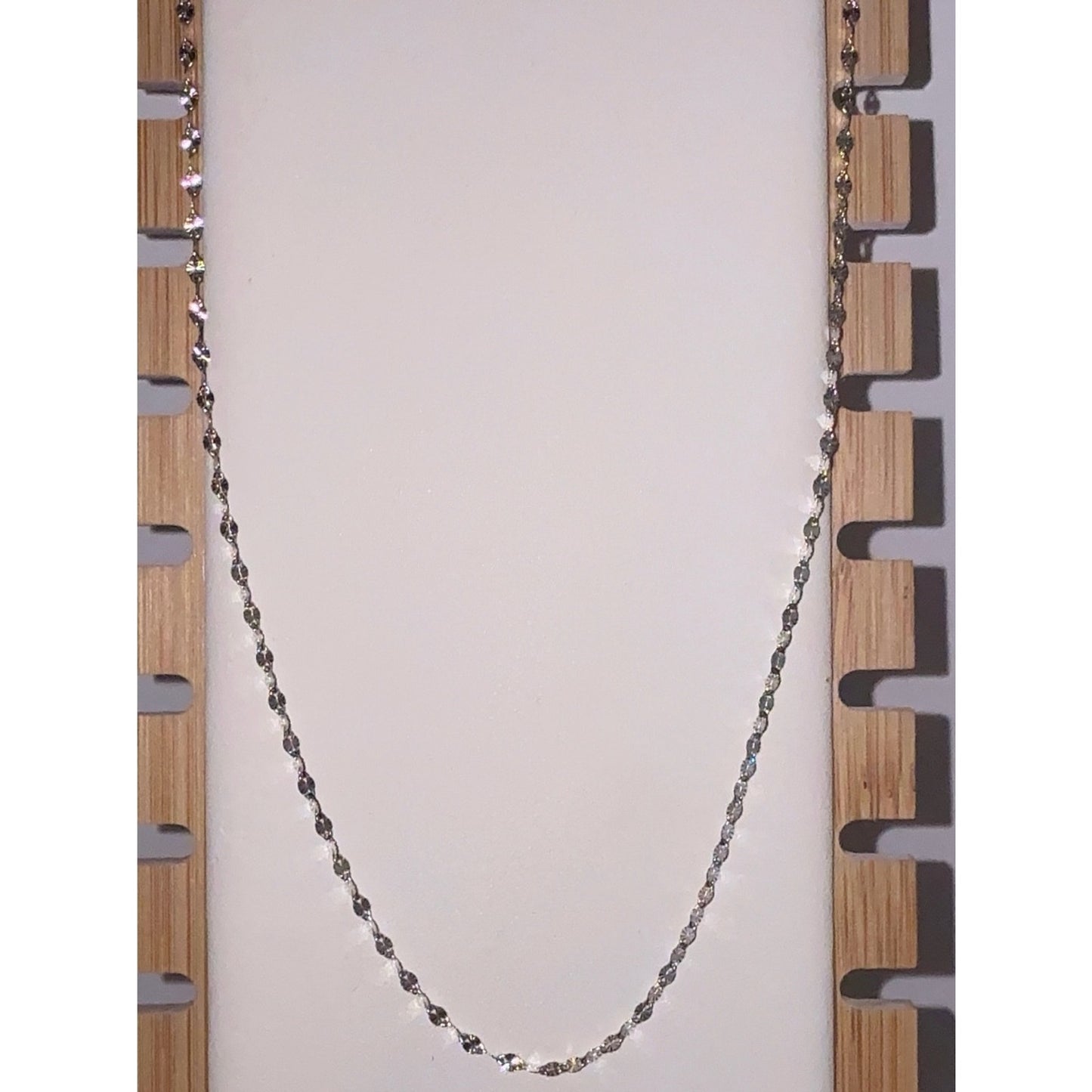 925 Sterling Silver Diamond Cut Sparkle Chain Necklace 16"