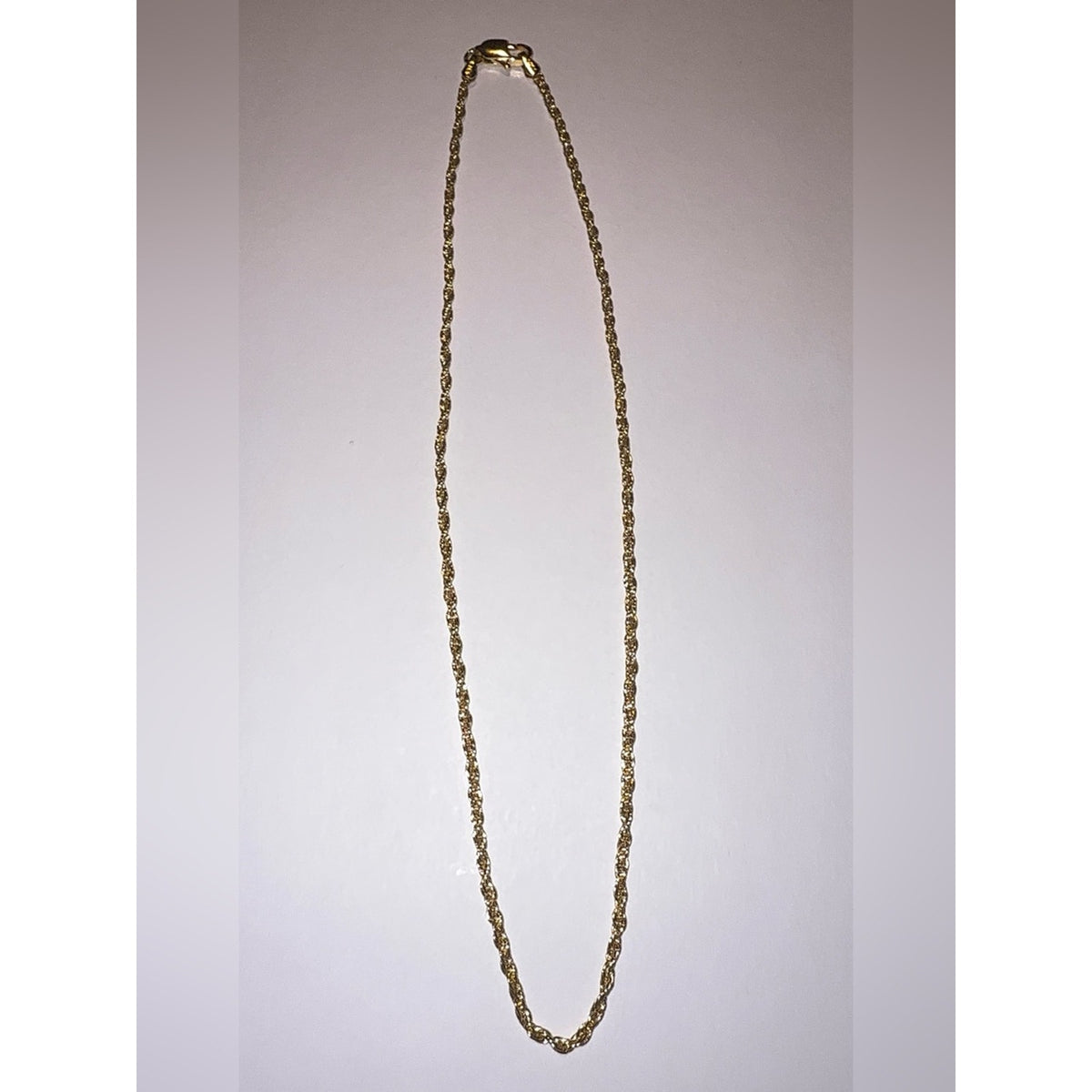 Italian 925 Sterling Silver 2mm Rope Chain 18” Gold Plated