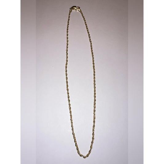 Italian 925 Sterling Silver 2mm Rope Chain 18” Gold Plated