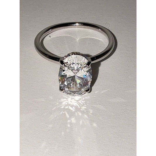 3.5 CT Radiant Cut CZ Engagement Ring S925 Silver Sz 8