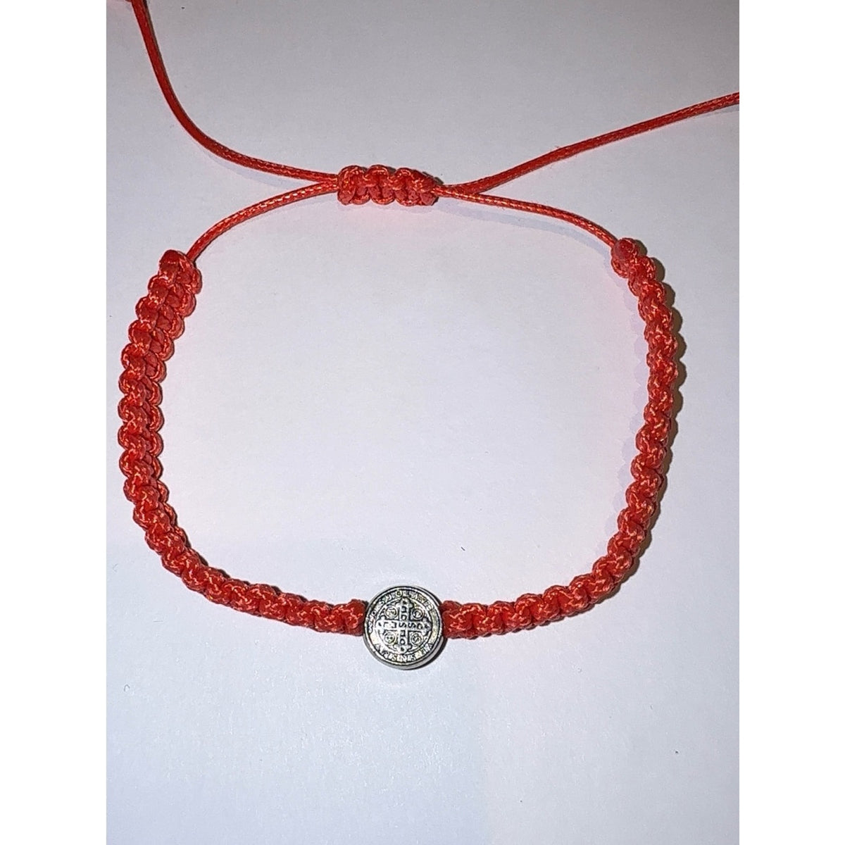 Red St. Benedict Medal Adjustable Bracelet
