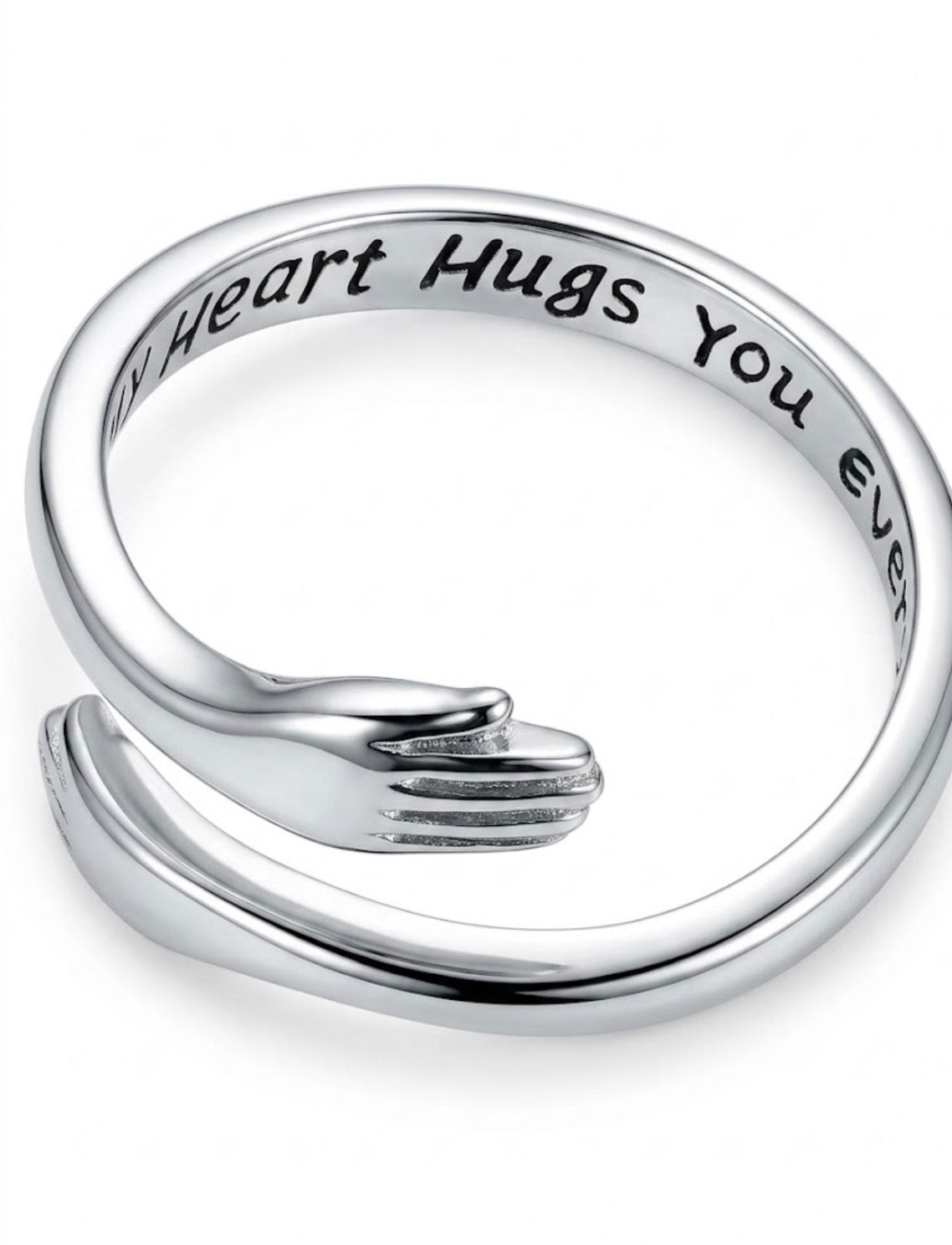 925 Sterling Silver Hug Adjustable Ring