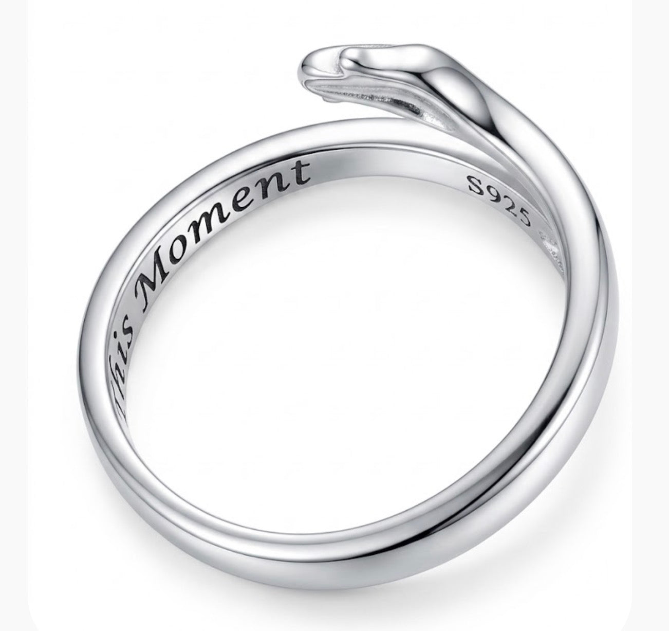 925 Sterling Silver Hug Adjustable Ring