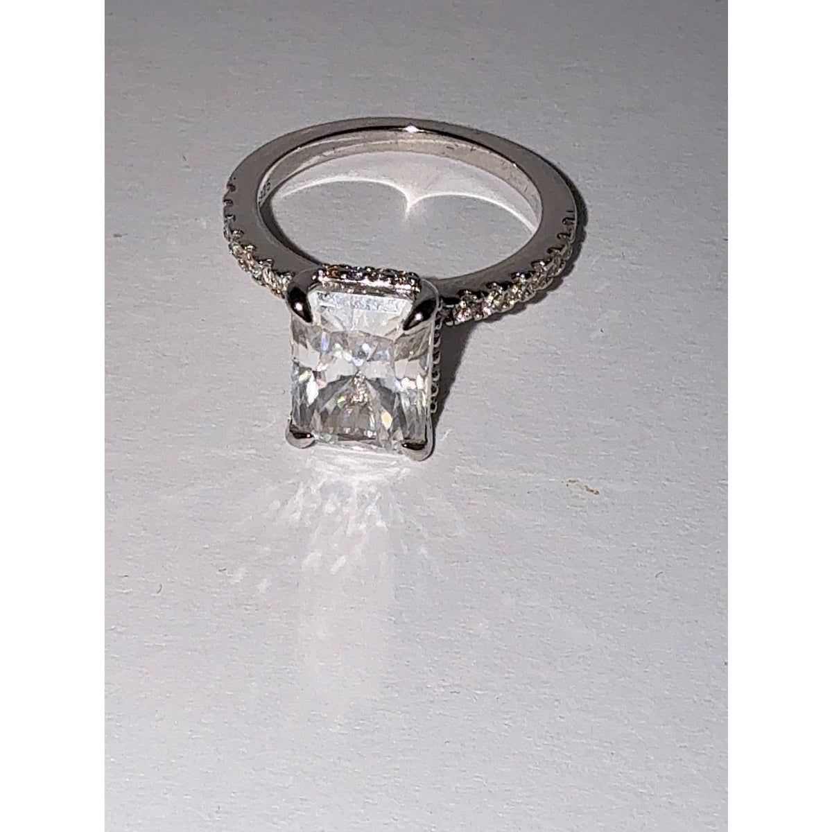 3.5 CT Radiant Cut Moissanite Engagement Ring S925 Sterling Silver 5