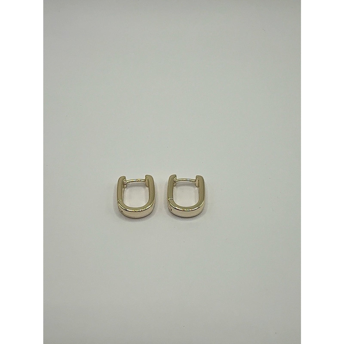 925 Sterling Silver Gold Plated Geometric Square Huggie Hoop Earrings
