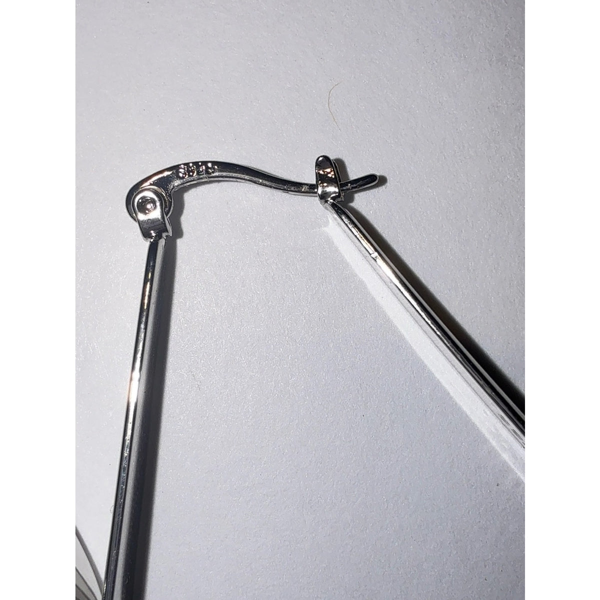 Sterling Silver 925 Teardrop Hoop Earrings Silver