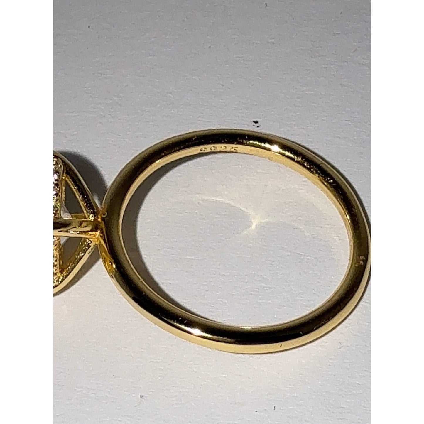 3.5 CT Oval Cubic Zirconia Engagement Ring Gold Over S925 Silver Size 6